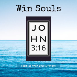 Bold Black John 3:16 Gospel Tract Cartão de visita