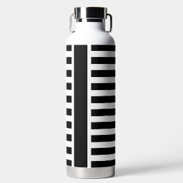 Bold Black White Stripes com pequeno monograma ver