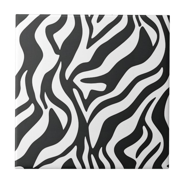 Bold Black White Zebra Stripe Wild Animal Pattern (Frente)