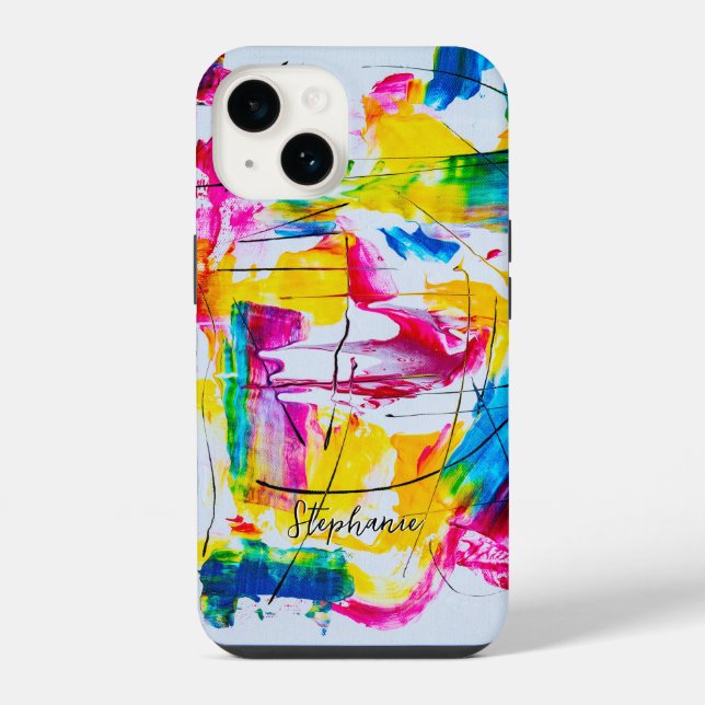 Bold Bright Colors Abstrato Art (Verso)
