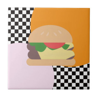 Bold Burger Checkered Pink Orange Black 
