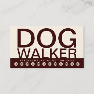 bold Cartão de fidelidade do cliente DOG WALKER