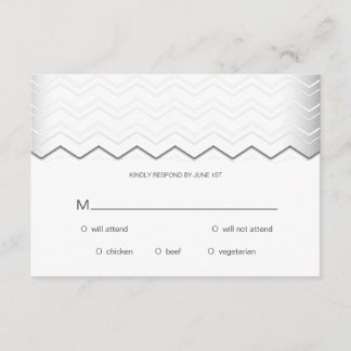 Bold Chevron Silver em RSVP Branco