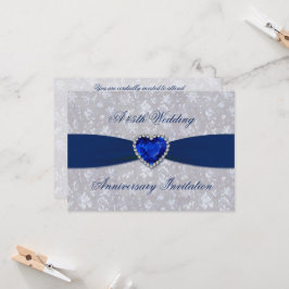 Bold Damask 45º Aniversário Convite 4,5x6,25