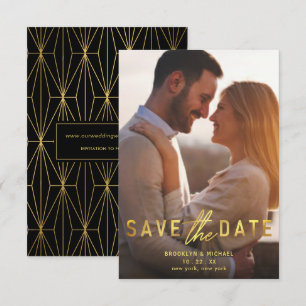Bold Dourado Salve o Anúncio de Casamento de Data