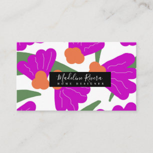 Bold Floral Designer Cartão de visita