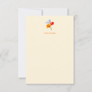 Bold Floral Poppy Obrigado Cartões