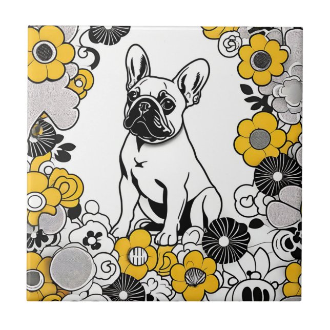 Bold French Bulldog Pop Art Retrato (Frente)