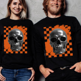 Bold Halloween Skull Checkerboard 