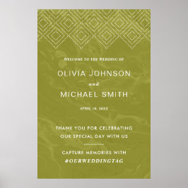 Bold Hues Chartreuse Green Marble Poster