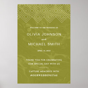 Bold Hues Chartreuse Green Marble Poster