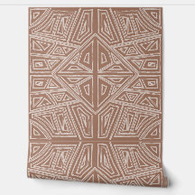 Bold Lines - Symmetrical Tile - Mocha and Beige