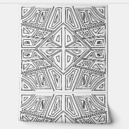 Bold Lines - Symmetrical Tile - White And Black 