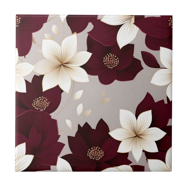 Bold Modern Floral Burgundy (Frente)