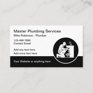 Bold Modern Plumbing Services Cartão de visita