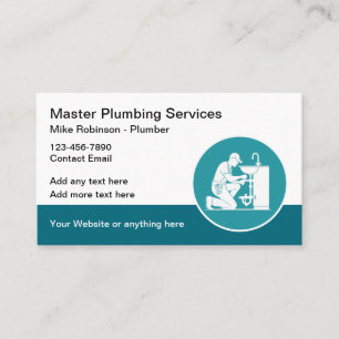 Bold Modern Plumbing Services Cartão de visita