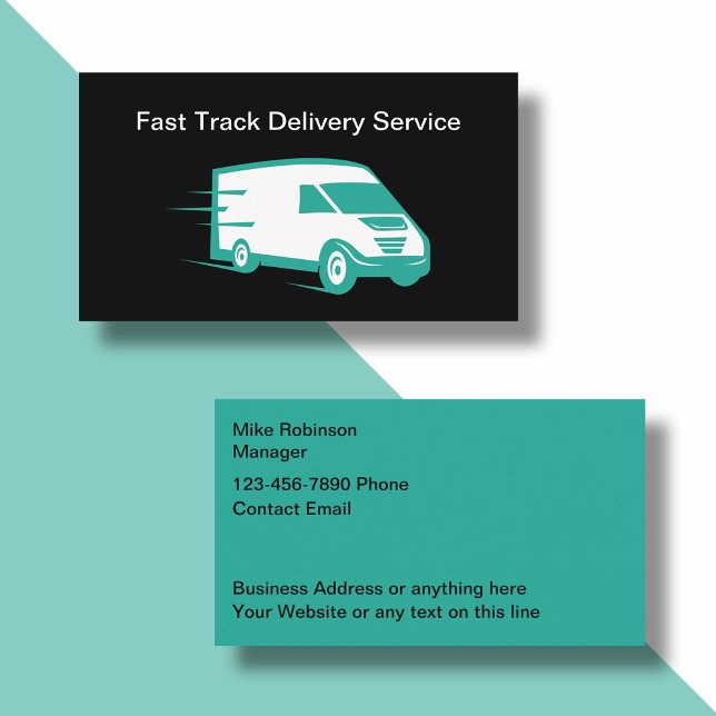 Bold Modern Simple Delivery Cartões de visitas (Criador carregado)