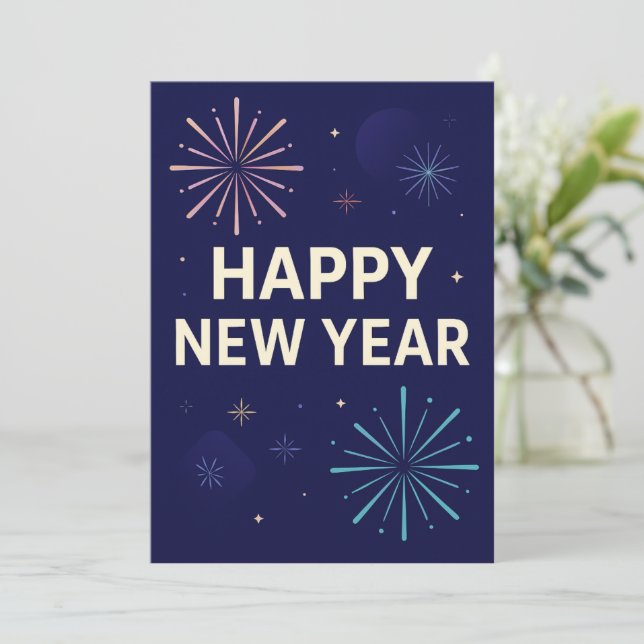 Bold Navy Gold 2026 Celebration Fireworks (Em pé/Frente)