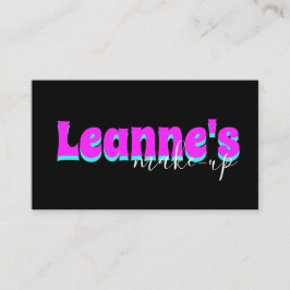 Bold Neon Makeup Salon Unhas Trendy Cartão de visi