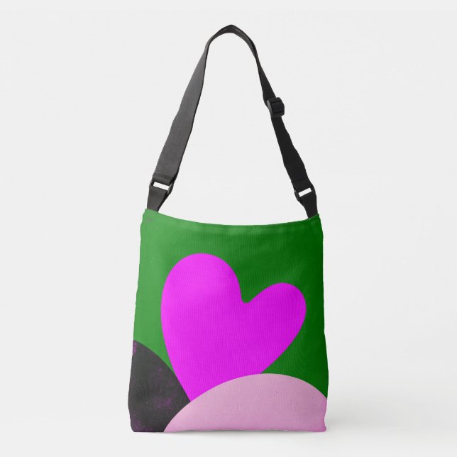 Bold Pink Heart Graphic Tote Bag (Frente)