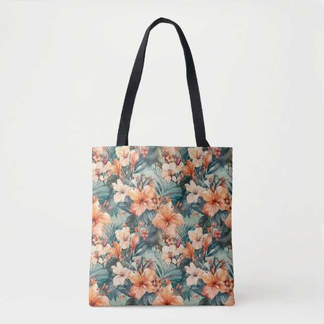 Bold Tropical Hibiscus Grande Bolsa (Frente)