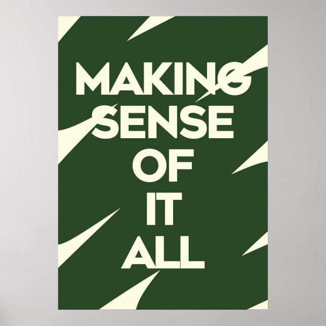 Bold Typography Poster Dark Green Quote Print (Frente)