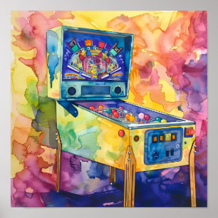 Bold Watercolor Pop Pinball Poster nº 12