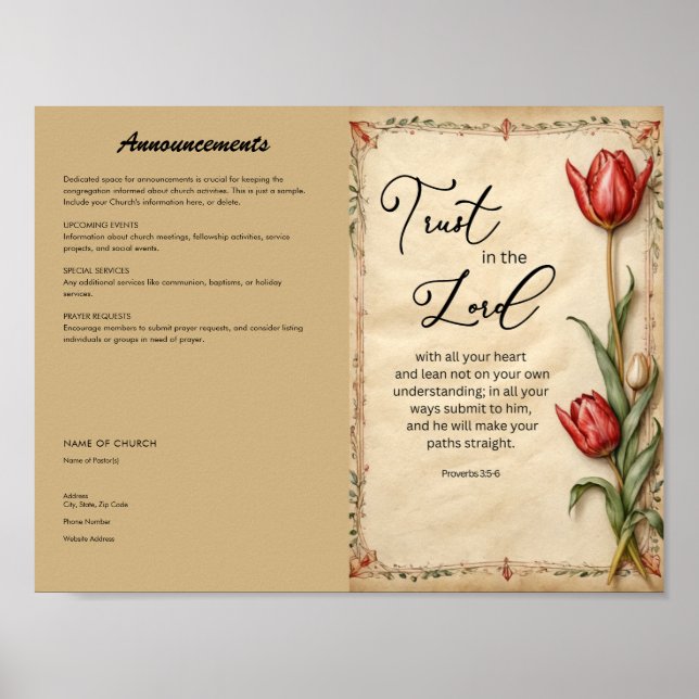 Boletim da Igreja para Download e Impressão (Frente)