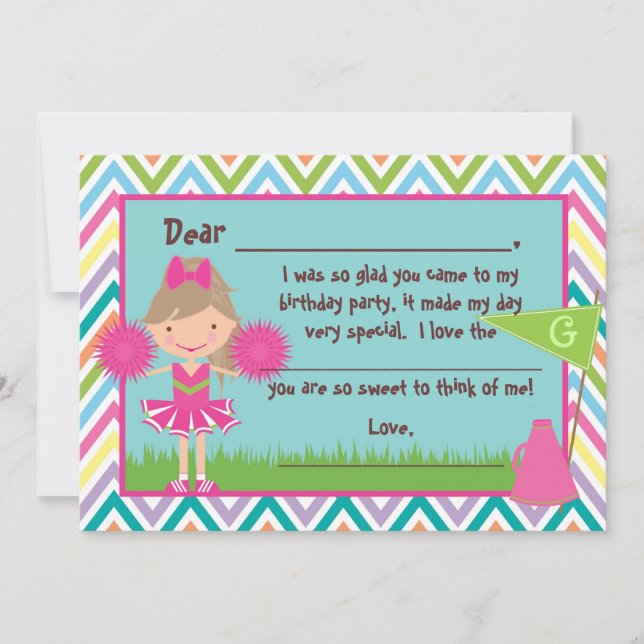 Boletins de Agradecimento Flat Chevron Cheer (Frente)