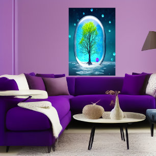 Bolha de dentro de árvore AI Art Poster