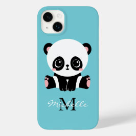 Bolha de Goma Azul Panda Monograma Nome Personaliz