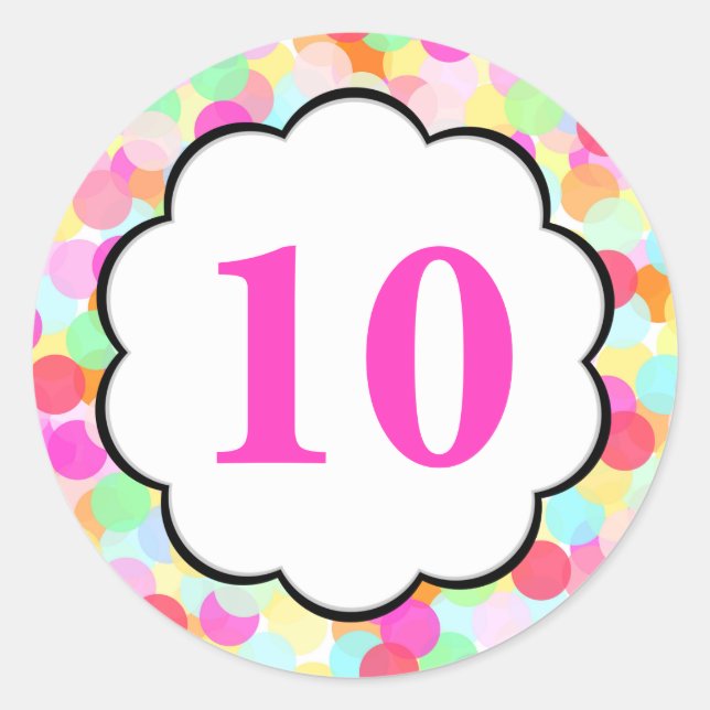 Bolhas #2 - Números do adesivo redondo (Frente)