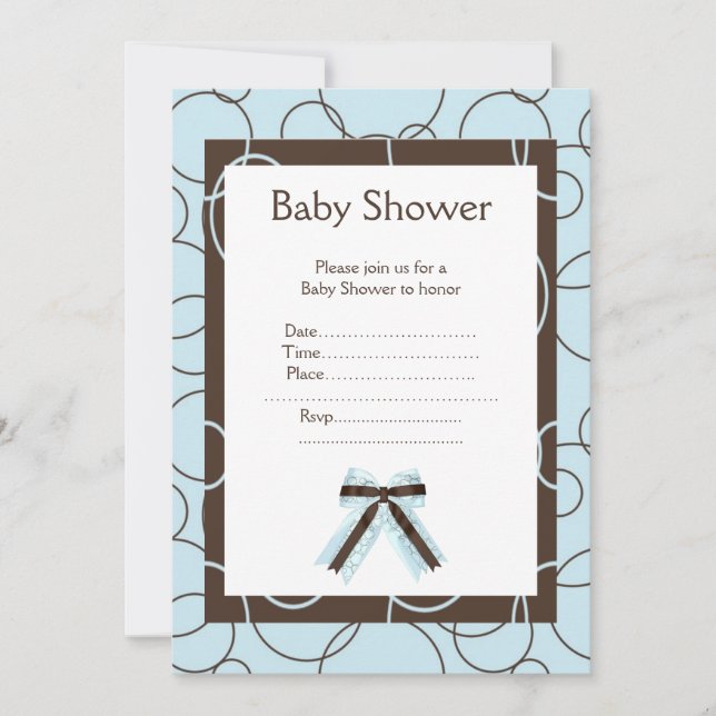 Bolhas azuis Convite para chá de fraldas (Frente)