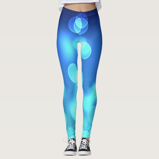 Bolhas Azuis Leggings para Mulheres (Frente)