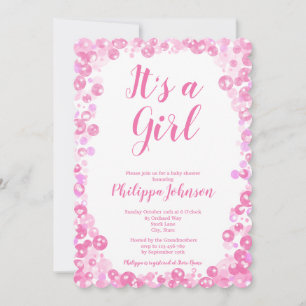 Bolhas cor-de-rosa Convite para Chá de fraldas