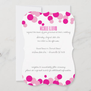Bolhas Cor-de-rosa e brancas Confetti Convites de 