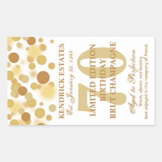 Bolhas de Champanhe Dourada de luxo Etiqueta de an