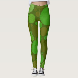Bolhas de Círculo de Leggings de Arte Verde