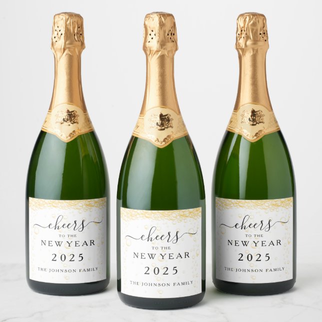 Bolhas de Fizz Elegantes Brindam Réveillon  (Garrafas)