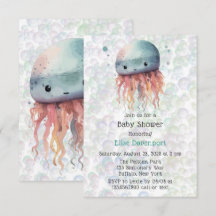 Bolhas de medusa cúbica Convite para Chá de fralda