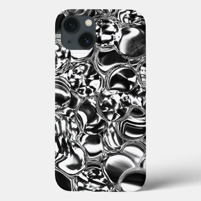 Bolhas de prata com tom de vidro ou metal (Verso)