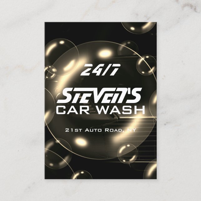 Bolhas de sabão cartão de visita de lavagem de car (Frente)
