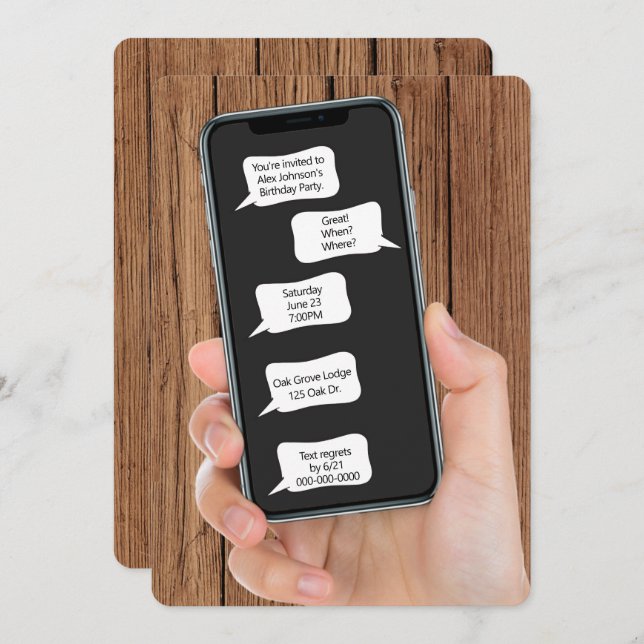 Bolhas de Texto para Convite de Festa de aniversár (Frente/Verso)