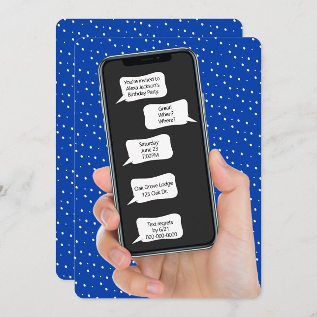 Bolhas de Texto para Convite de Festa de aniversár (Frente/Verso)