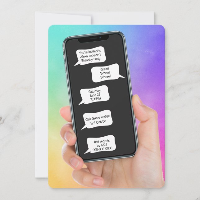 Bolhas de Texto para Convite de Festa de aniversár (Frente)