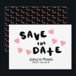 Bolhas e Corações Salvem os Anúncios de Datas<br><div class="desc">Guardar os Anúncios de Convite de Data com letra escrita à mão</div>