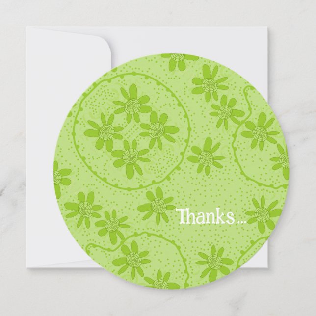 Bolhas Florais Bolinhas Cartões de agradecimentos  (Frente)