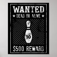 Boliche Engraçado Com Poster De 10 Pinos Para Home