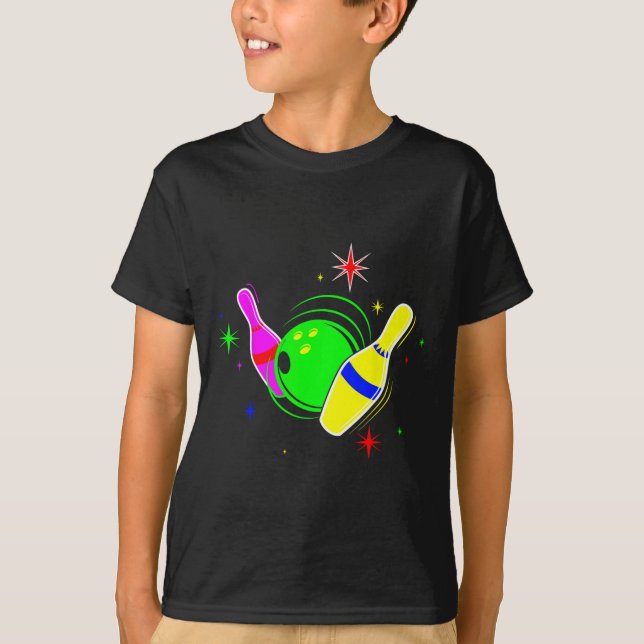 Boliche T Camisa 80s - Boliche Retro Neon Sinal St (Frente)