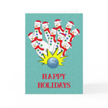 Boliches de Natal Snowmen... Greve! Cartão de Féri